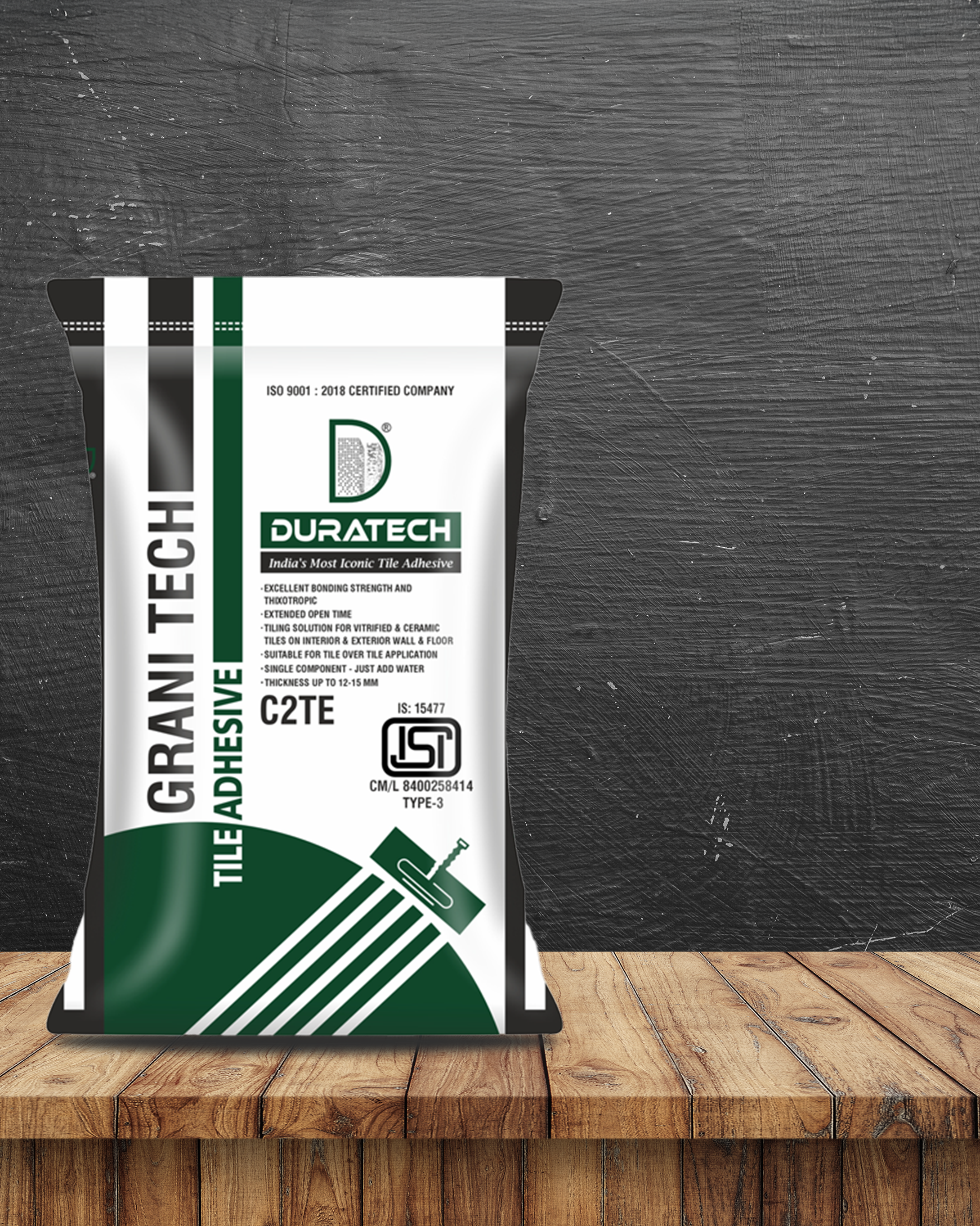 Duratech Grani Tech – premium high polymer modified adhesive for medium and large format tiles